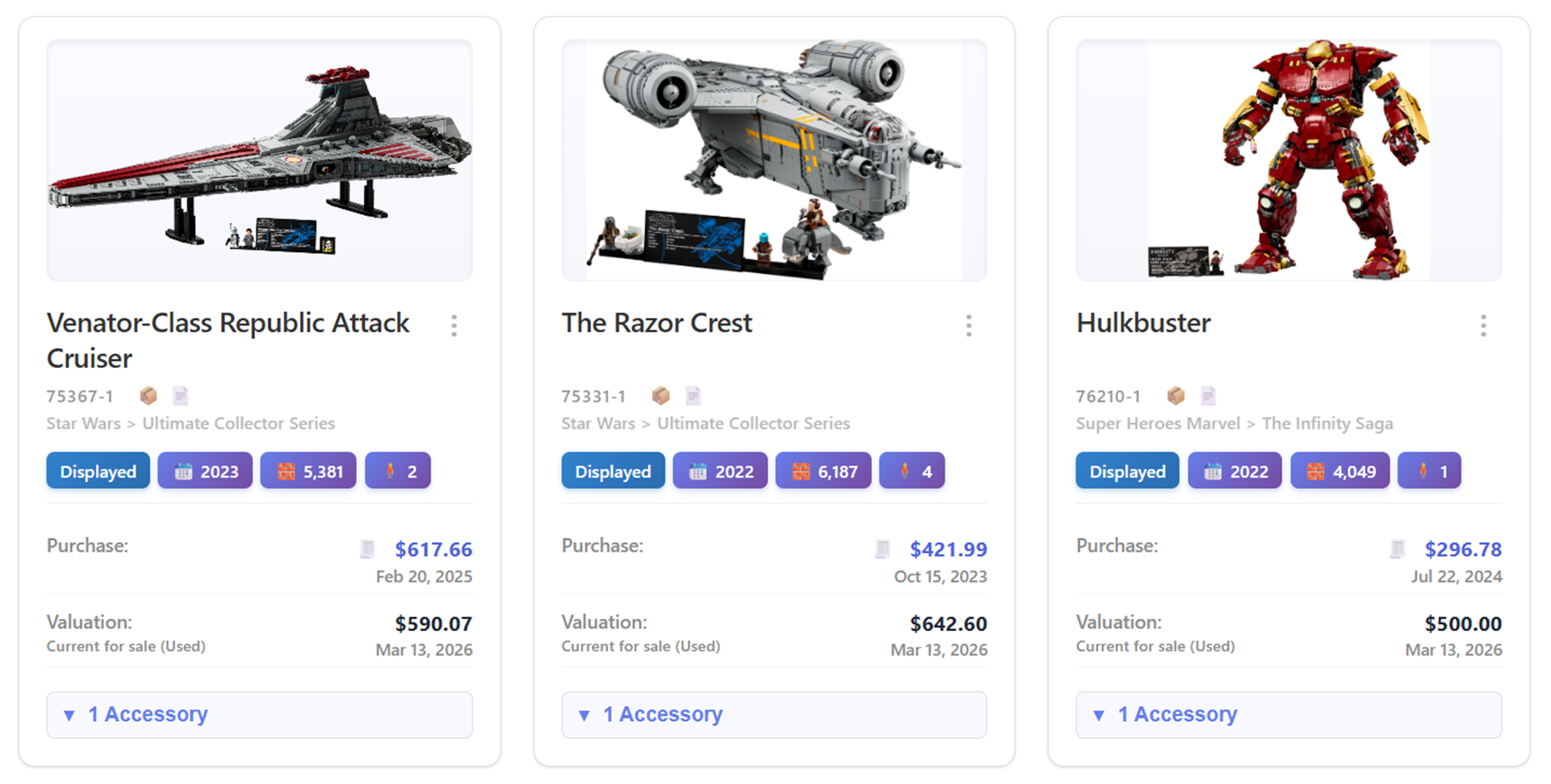 BrickProof collection and receipts overview